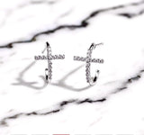 Solid sterling silver zirconium cz cross cuff earrings Stud brilliant color crosses small women girls swag bling weddings bridesmaid jewelry