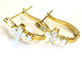 Cross Huggie Earrings Sterling CZ Wrap Elegant Cuff Sparkling Zirconia Modern Design