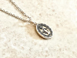 Solid Sterling Silver Virgin Mary Madonna Necklace Ave Maria S925 Pendant for Women Cast Jewelry link Chain Jewellery for Girls