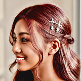 cross crucifix hair clips mini clip barrettes vintage silver crosses hairpin jewelry hairstyles accessories jewellery