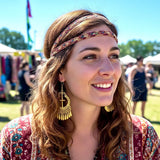 Silver or Gold Bohemian Tassel Cross Earrings Hippie Boho Woman Cross Silver Gold Girls Drop Dangle Jewelry