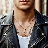 Sleek Silver Gold Cross Necklace for Men Women Waterproof Hypoallergenic Stainless Steel Girls Boy Jesus Hope Jewelry Christian Jewellery