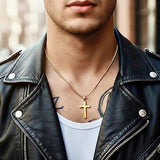 Sleek Silver Gold Cross Necklace for Men Women Waterproof Hypoallergenic Stainless Steel Girls Boy Jesus Hope Jewelry Christian Jewellery