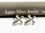 Contemporary Cross Earrings in Silver or Gold in a Modern flowing Design