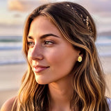 Dainty Oval Cross Stud Earrings Hypoallergenic Waterproof Stainless Steel Gold for Girls Women Stud Earrings Wedding Bridesmaid Gift