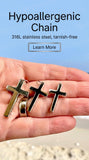 Solid sterling silver cross S925 stamp accent stainless steel necklace for men old world silver necklace cross super box chain for man jesus