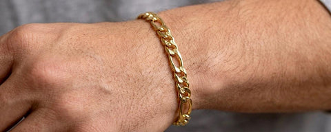 Set - Bracelet and necklace curb chain set silver or gold stainless steel waterproof jewelry for man boy christian jewelry jewellery