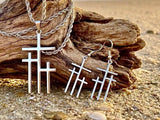 Calvary Three Cross Necklace & Earring Set – Exclusive Faith Jewelry