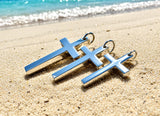 Solid Sterling Silver Cross Necklace, S925, with Box Chain