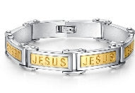 Mens Heavy Jesus Engraved Bracelet for Men Silver Gold Bangle Waterproof Stainless Steel Engraved Boys Cuff Heavy Design Christian Jewelry